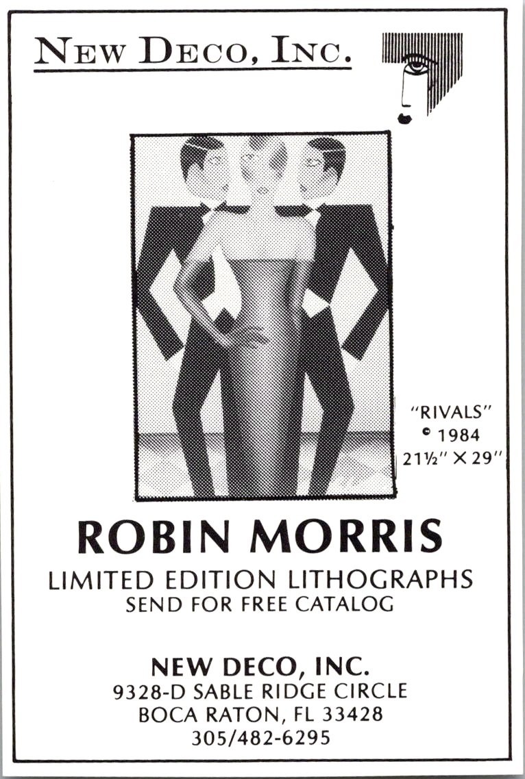 New Deco Inc Robin Morris Limited Ed Lithographs Boca Raton FL 1980 Ad TAJ7-M3