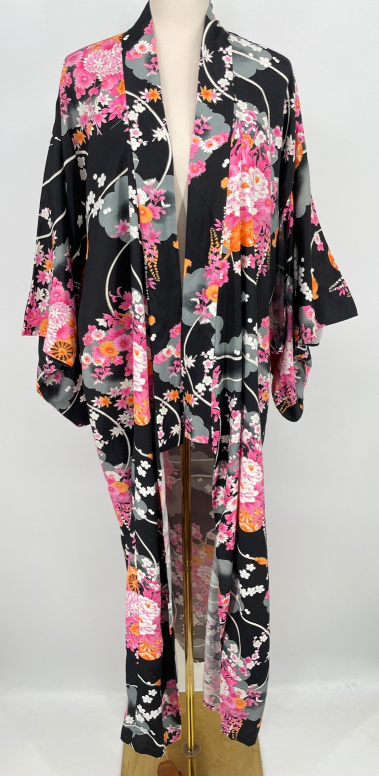 VTG Japanese kimono Duster Women\'s S/M 56\