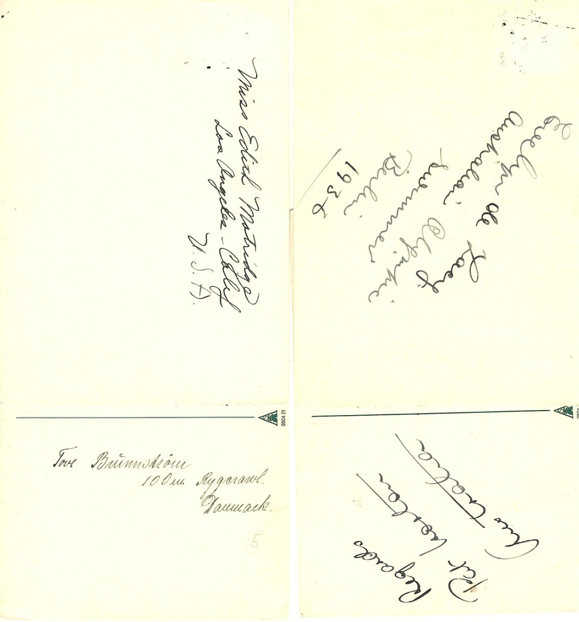 1936 Olympics Swimming Bruunstöm Norton Lacy Motridge Signatures Autographs