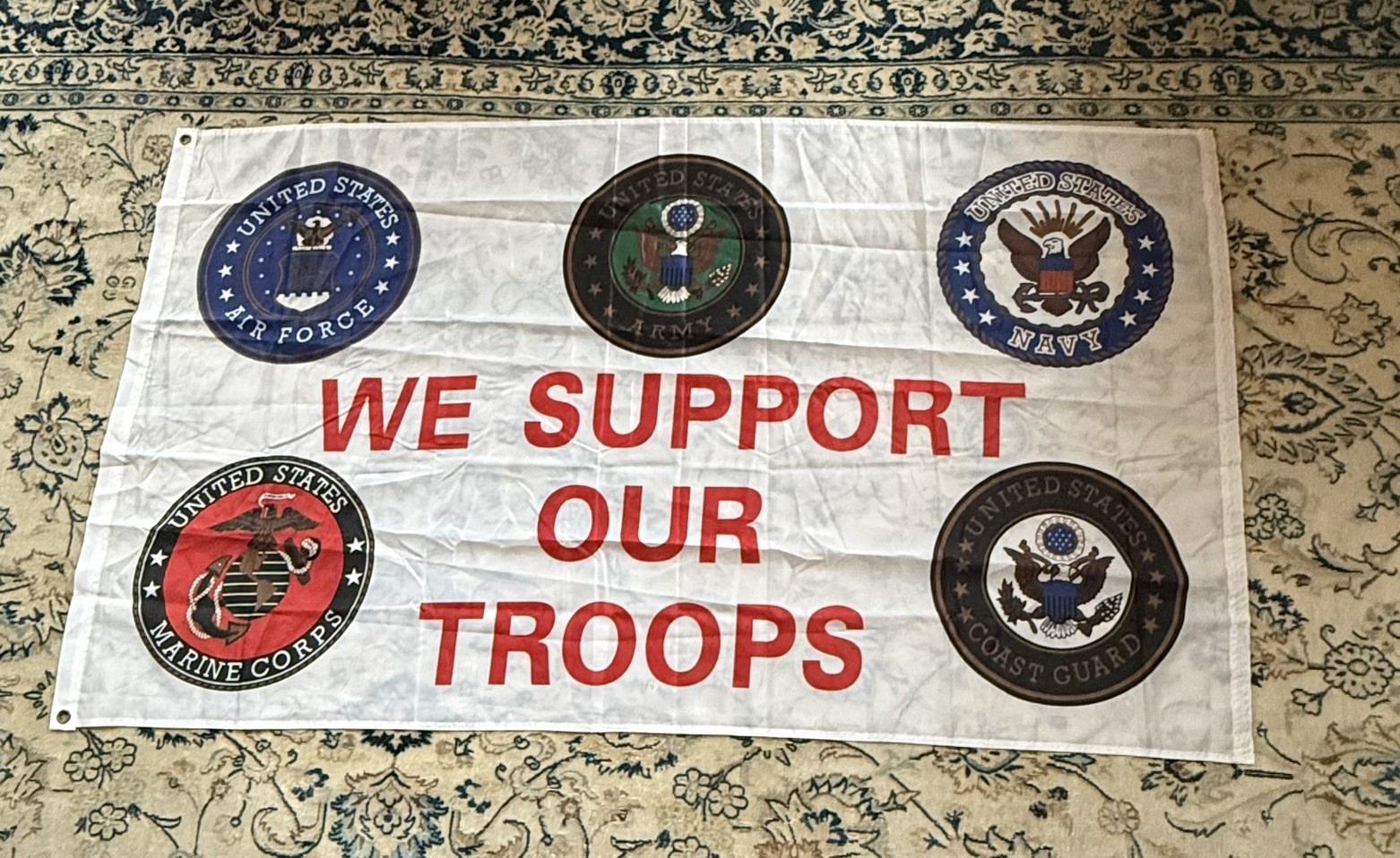 WE SUPPORT OUR TROOPS 3x5\' FLAG ARMED FORCES MILITARY IN/OUTDOOR/ NYLON