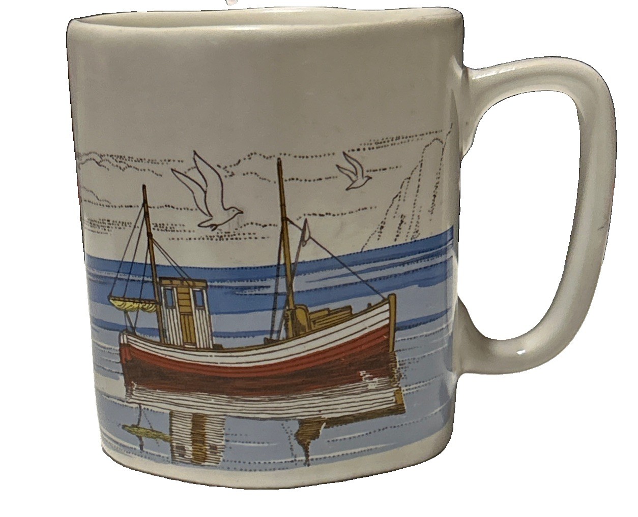 Vintage Otagiri Fishing Boat Tea/Coffee Mug Hexagon Shape 1980\'s 