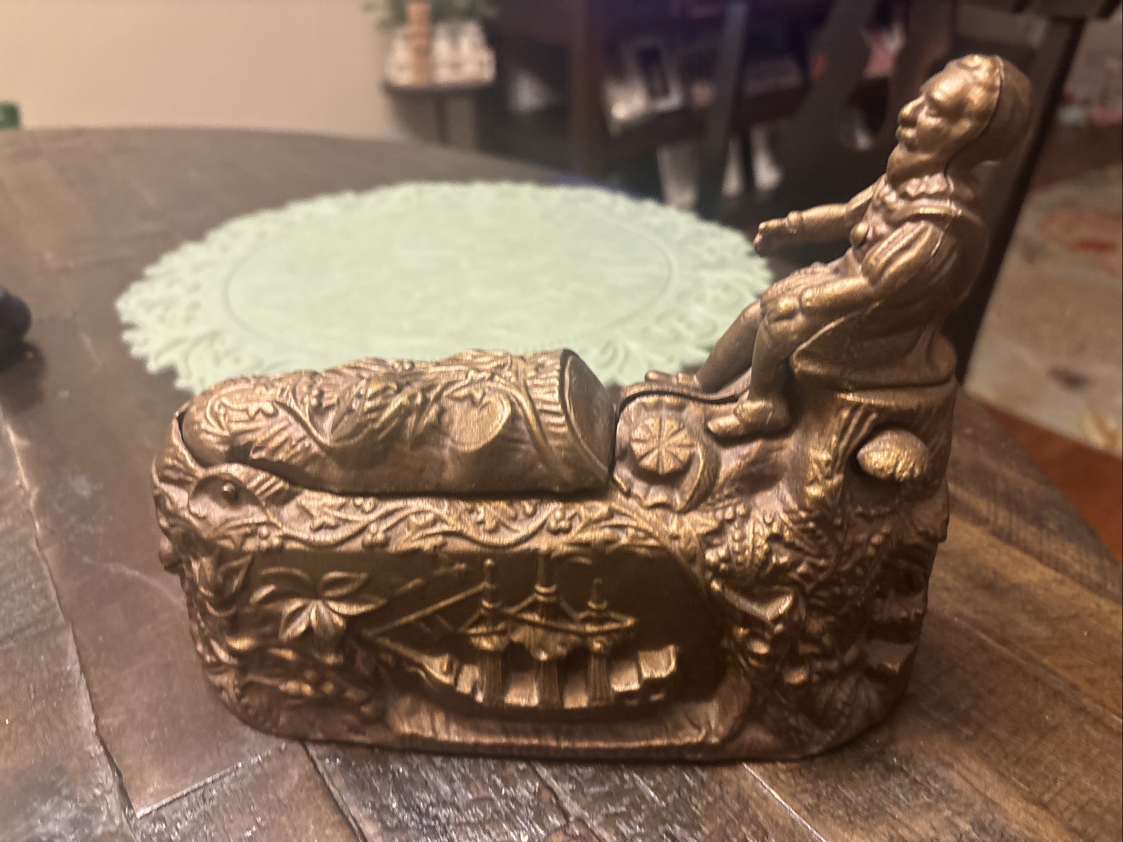 Vintage Columbus  Worlds Fair Cast Iron Mechanical Bank  Book Of Knowledge Repro