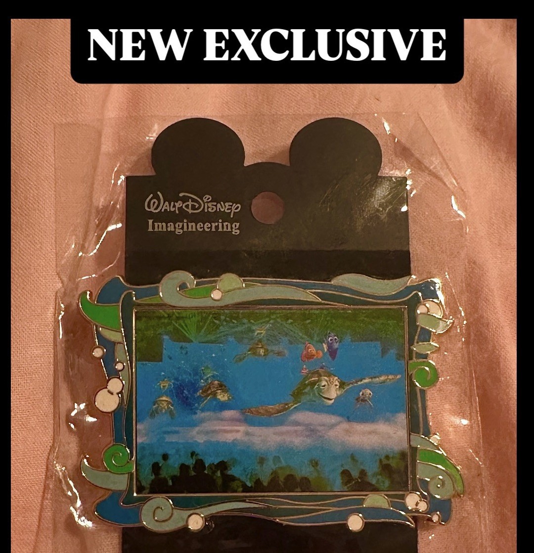 NEW Disney WDI Catch the Wave Dude Turtle Talk with Crush Framed Concept Art Pin