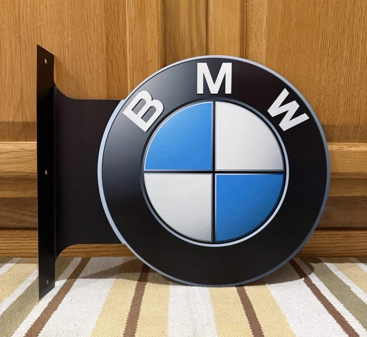 BMW Flange Sign 2 Sided Gas Oil Garage Parts M Series 7 Vintage Style Wall Decor