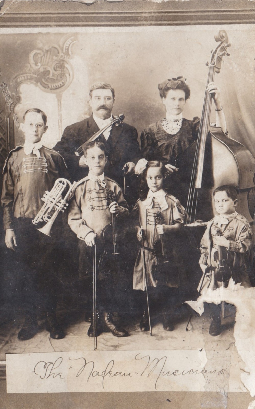 RPPC - The Nadeau Family Musicians - Waterville, Maine