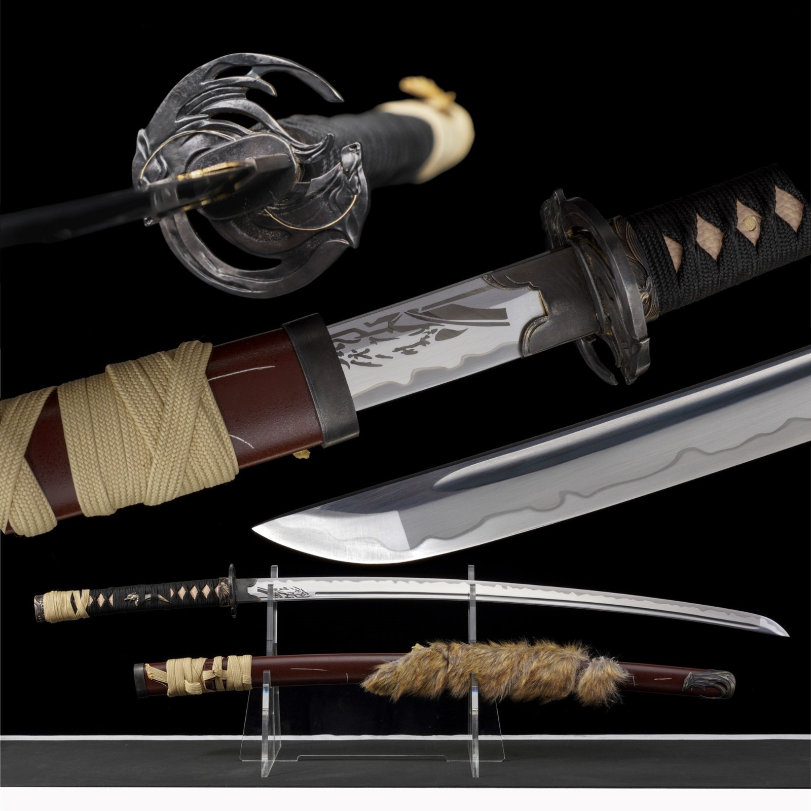Japanese Katana Hand Forged 9260 Spring Steel Full Tang Ghost of Yotei Lone Wolf