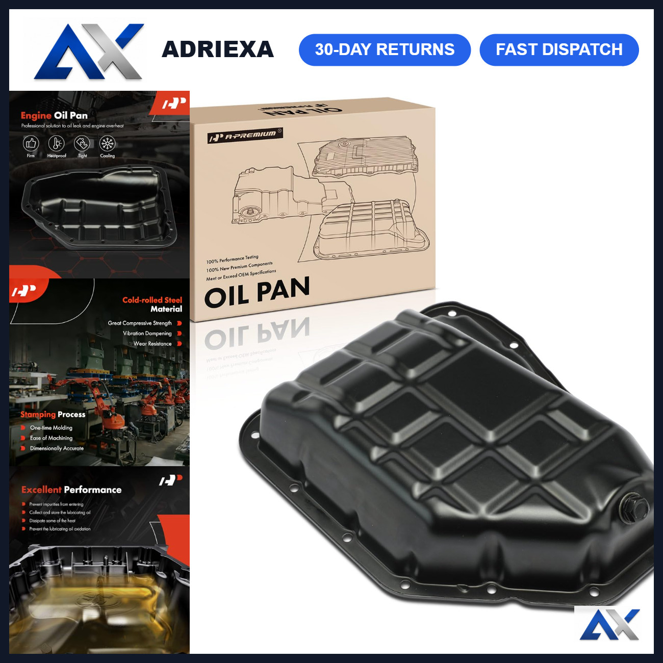 A-Premium Lower Engine Oil Pan Sump with Drain Plug