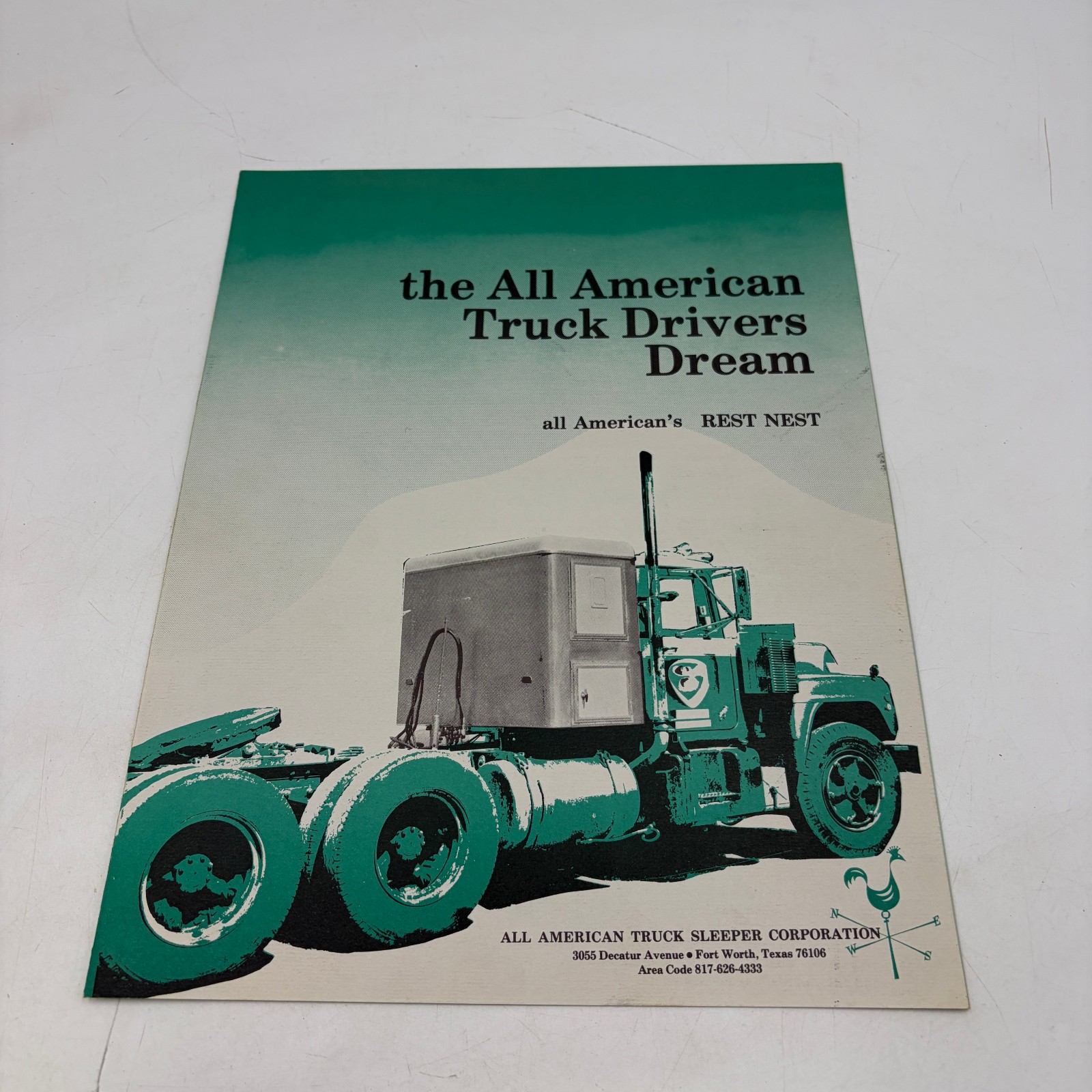 Vintage All American Rest Nest Truck Sleeper Sales Brochure