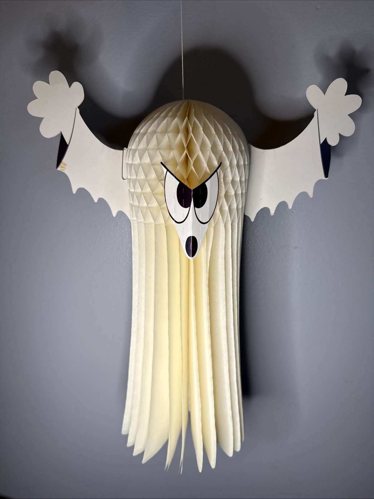 Vintage Danish Amscan Halloween Ghost Hanging 3D Paper Honeycomb Die-Cut