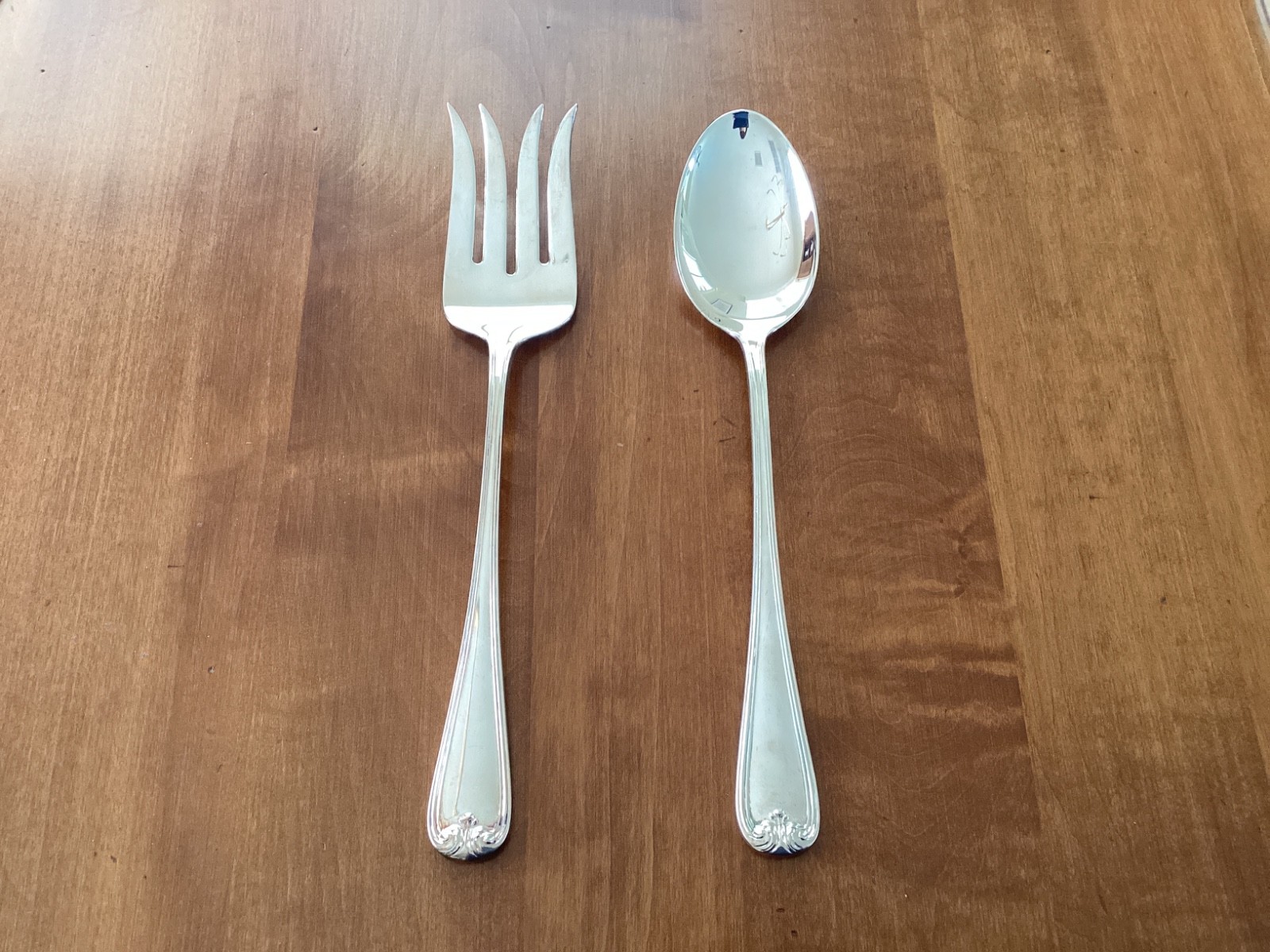 Vtg Gorham Heritage Silverplated Meat Fork+Spoon-Italy-Elegant Vtg Gorham Heritage Silverplated Meat Fork+Spoon-Italy-Elegant