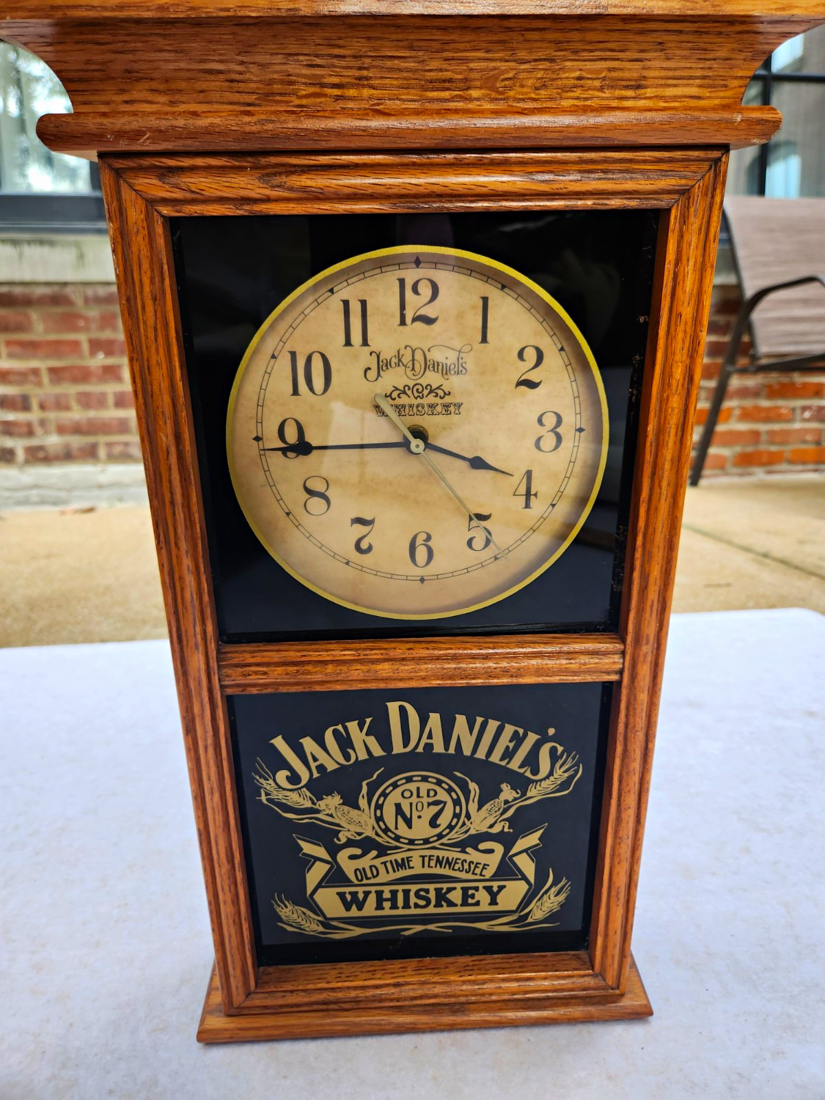 Vintage Jack Daniel’s Old No. 7 Whiskey Oak Wood Mantel Clock Svoboda Industries