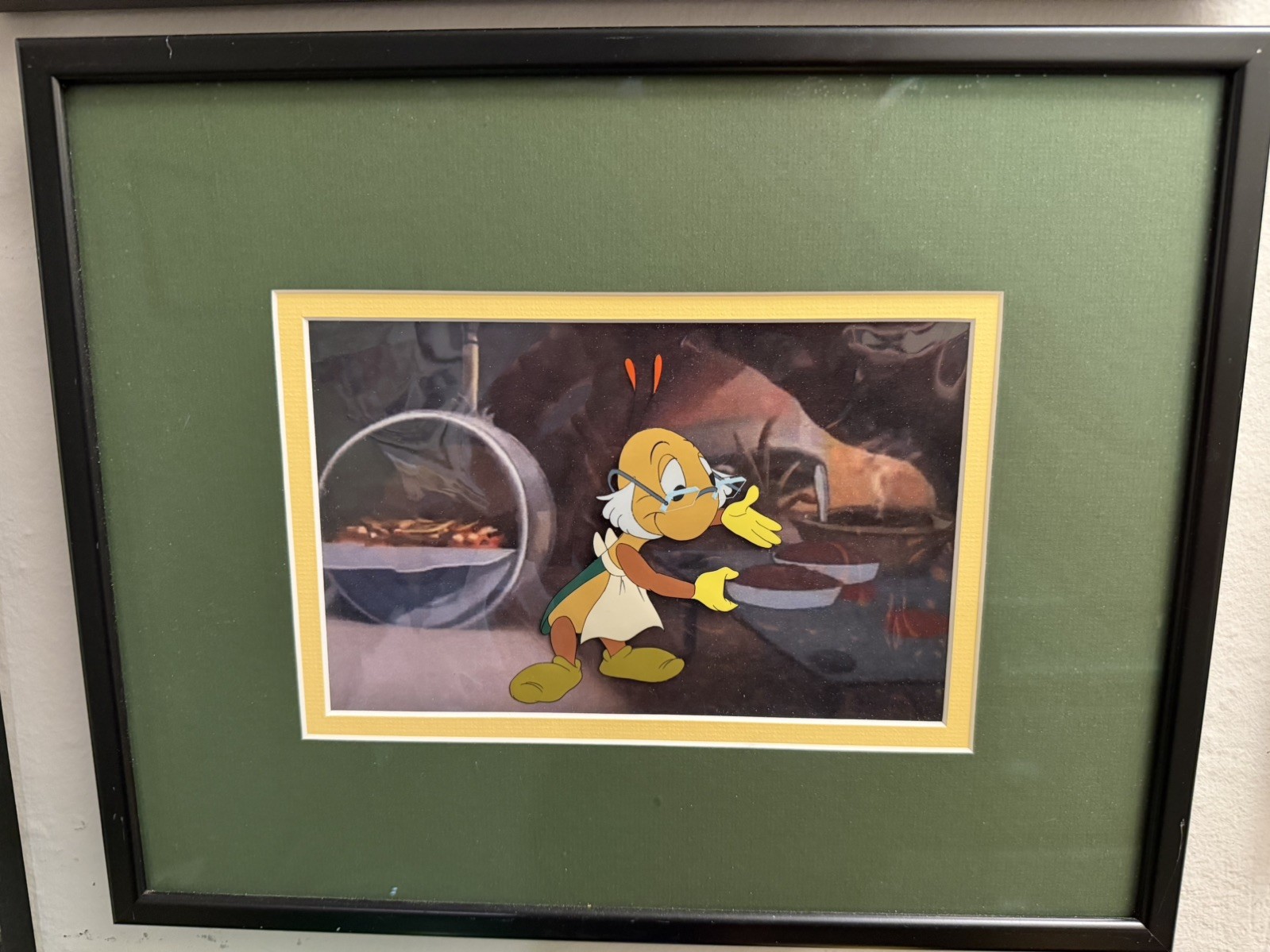 Vintage Disney Production Cel - Matted, Framed w/ Bkgnd repro - Donald Duck 1949