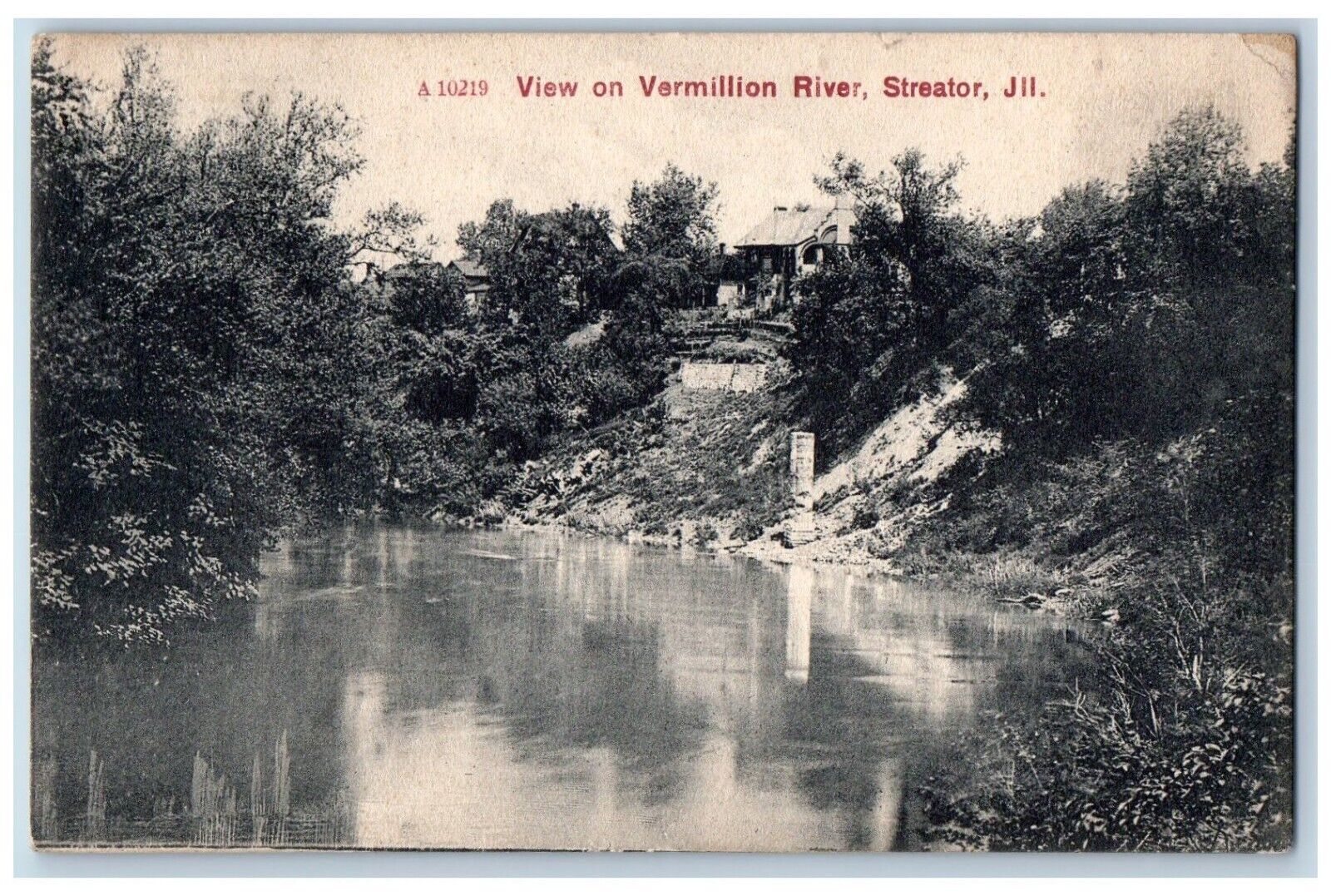 Streator Illinois Postcard View Vermillion River Exterior c1908 Vintage Antique