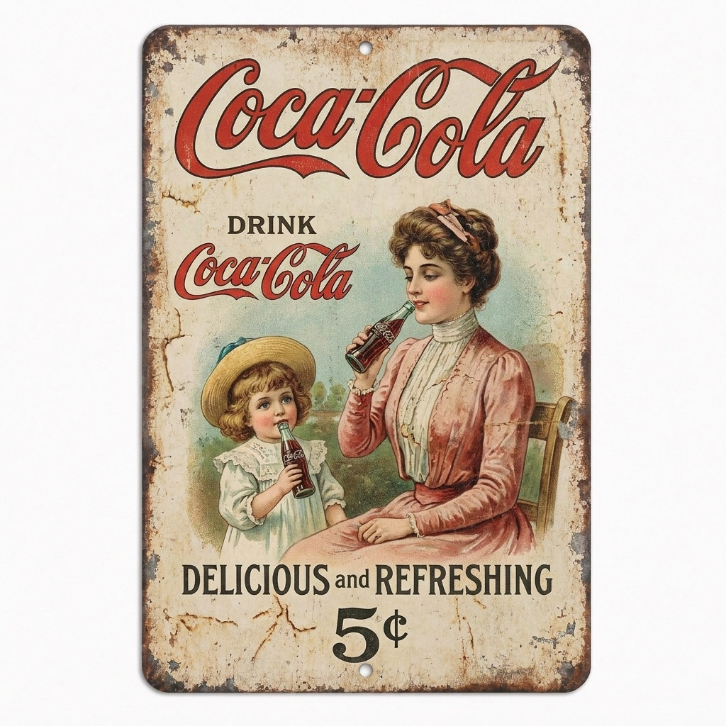 Coca-Cola Vintage Metal Sign Antique Soda Pop Rustic Ad Replica CC07  - 3 Sizes
