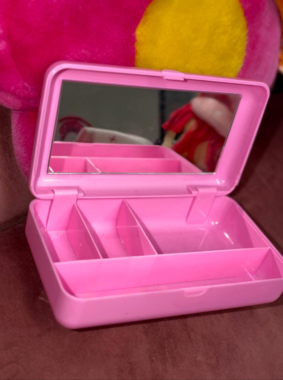 Vintage 1990 Sanrio Spottie Dottie Dalmatian Pink Jewelry Box w/ Mirror