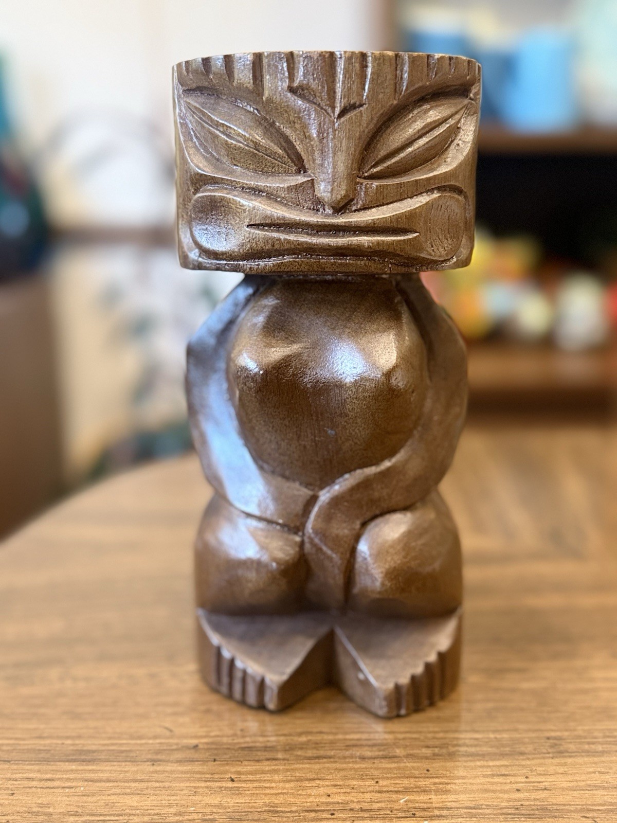 Vtg Oceanic Arts Style Tiki Female Wood Carving Surfer Hawaii Tiki Bar Mug 10”