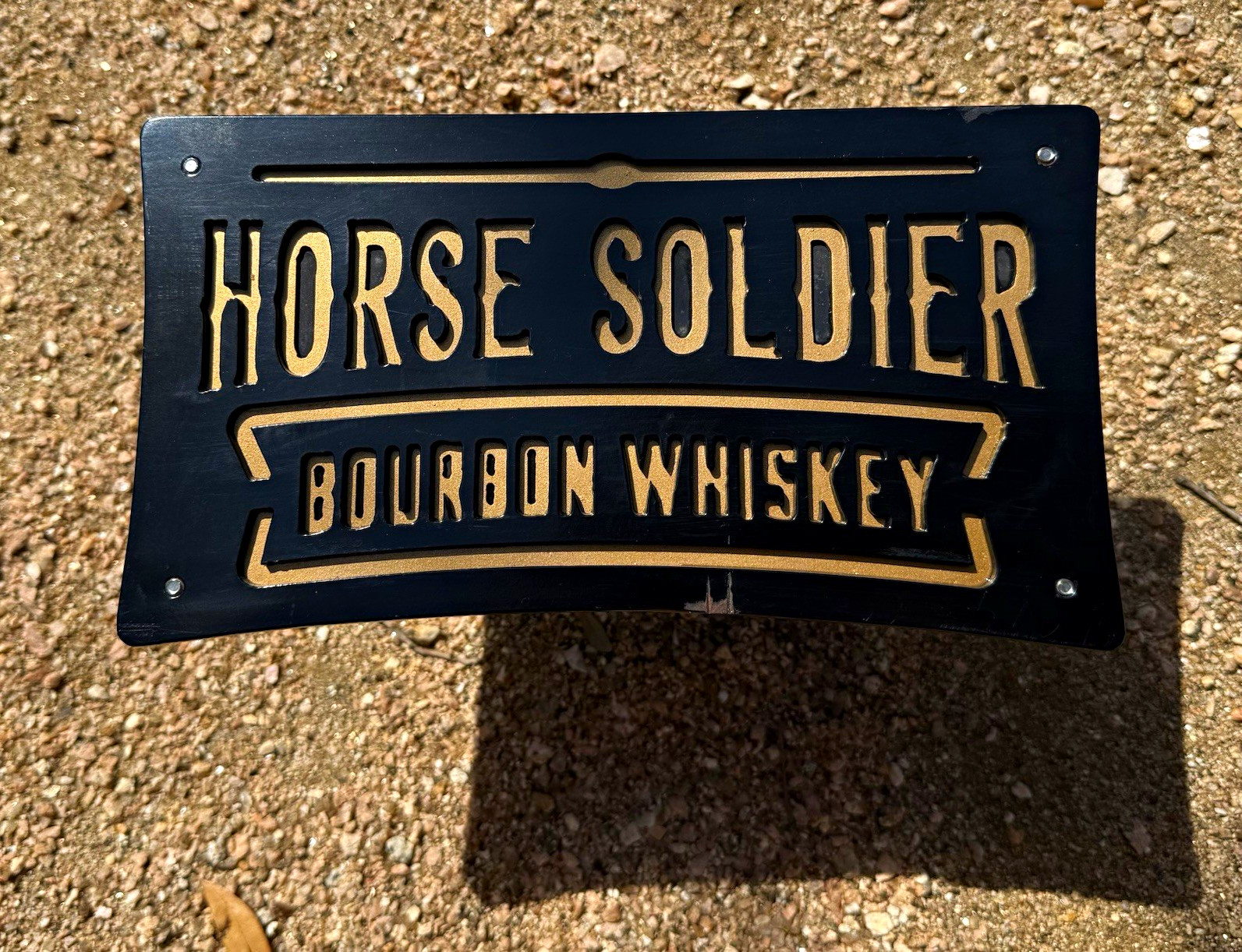 Horse Soldier Bourbon solid steel custom made trailer hitch cover.