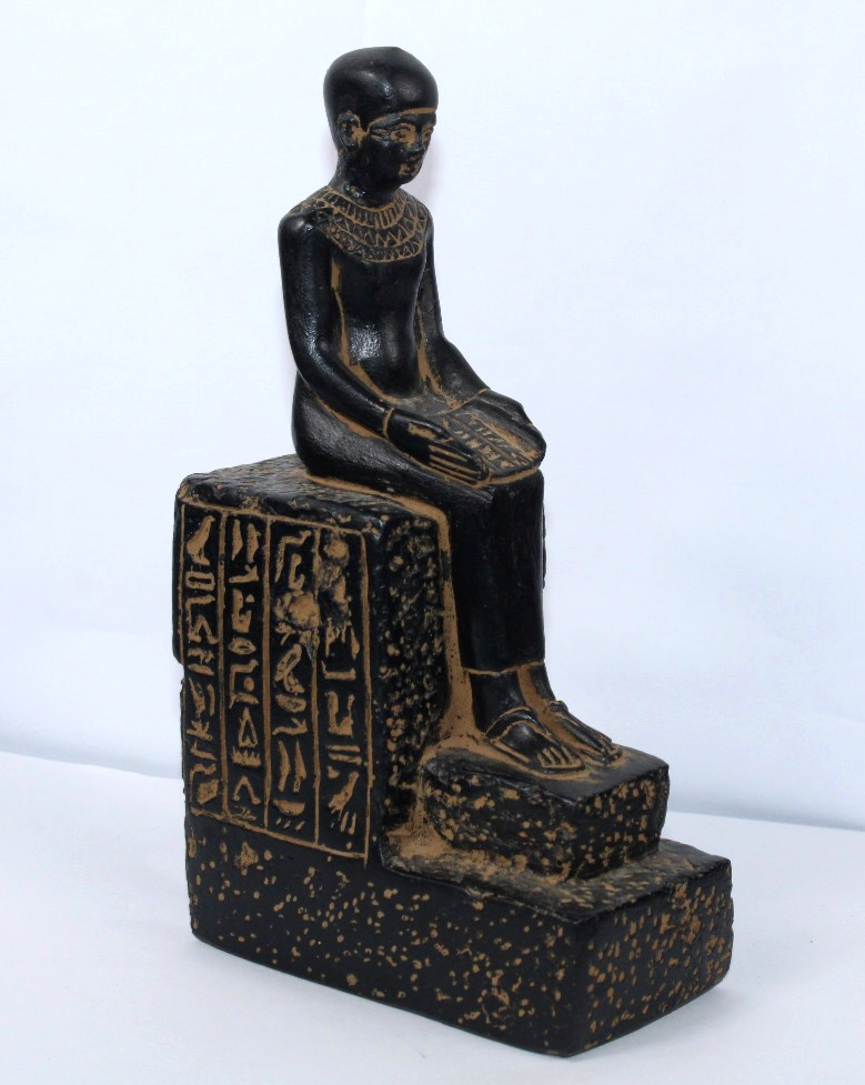 ANCIENT EGYPTIAN UNIQUE PHARAONIC HANDMADE Imhotep Scientist Set Statue (BA)