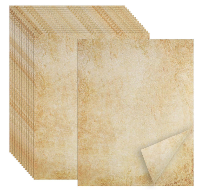 70PCS Vintage Paper 8.5 x 11 in Parchment paper for Writing Letter writing Paper