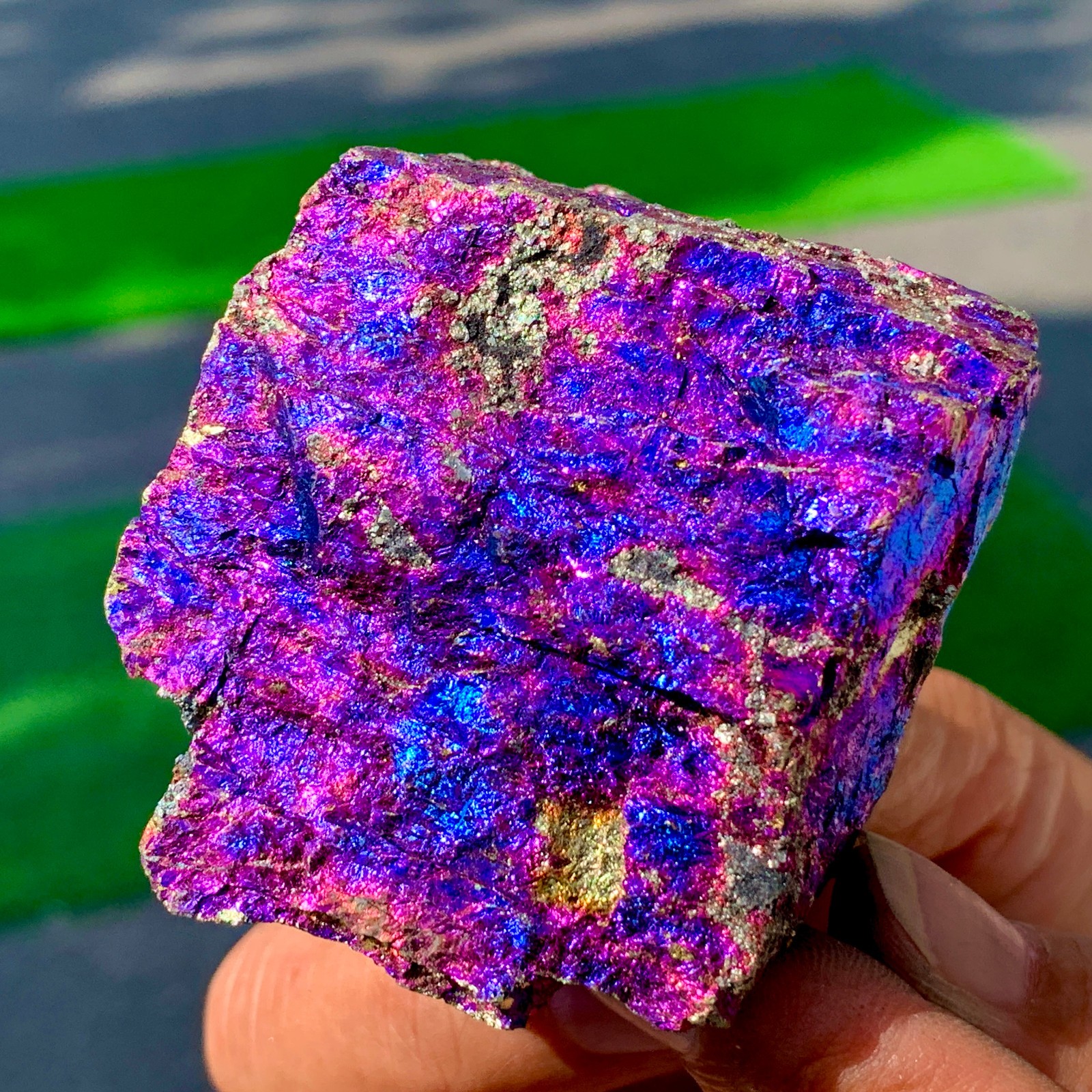 238G Natural Colorful Chalcopyrite Calci Crystal ClustRare Mineral Specimen