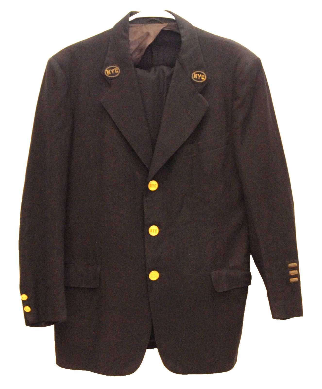 VINTAGE NEW YORK CENTRAL RAILROAD CONDUCTOR UNIFORM JACKET & 2 PAIR PANTS NYC