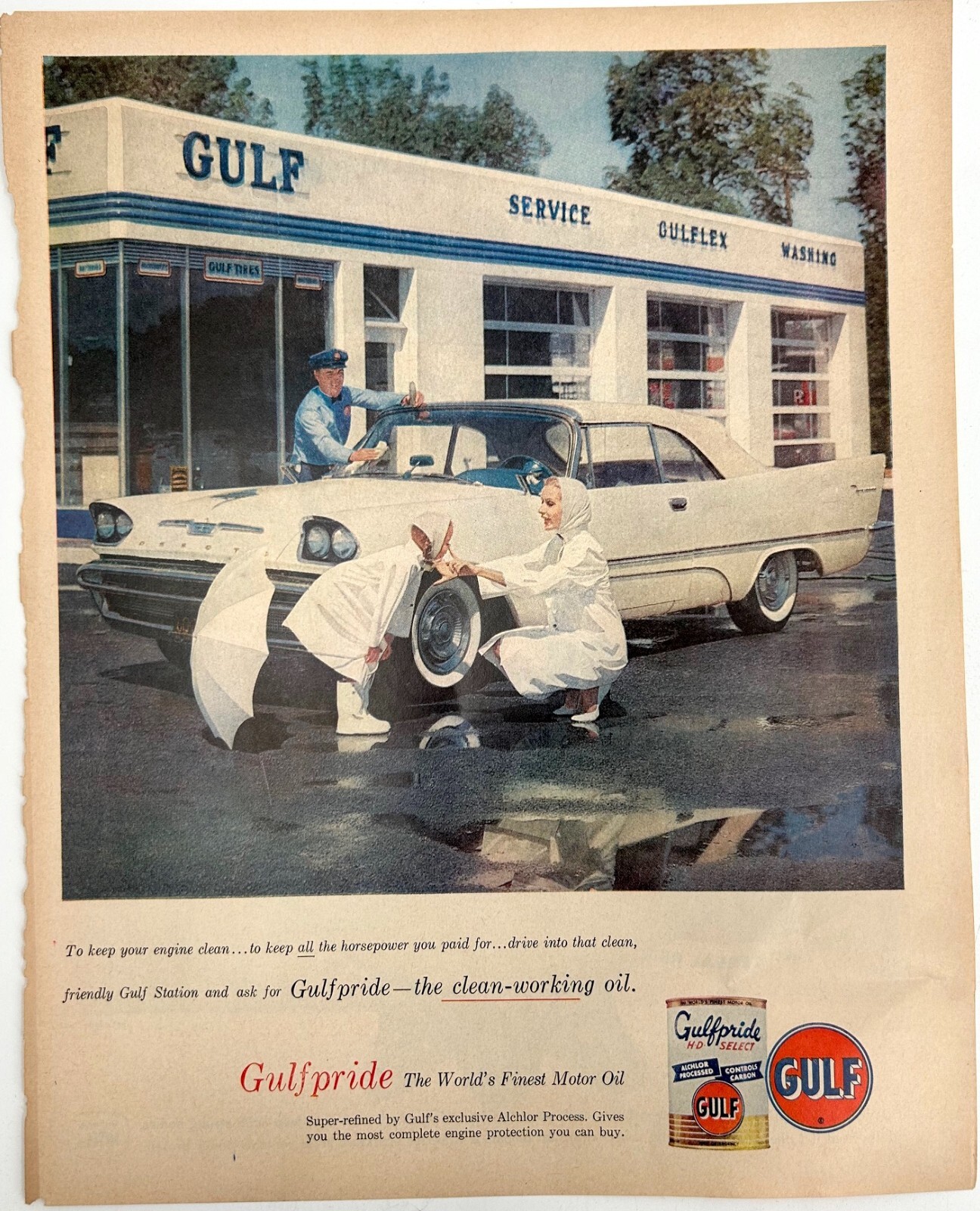 Original 1957 Gulf Oil Pride/Cheerios Print Advertisement - 10.5\