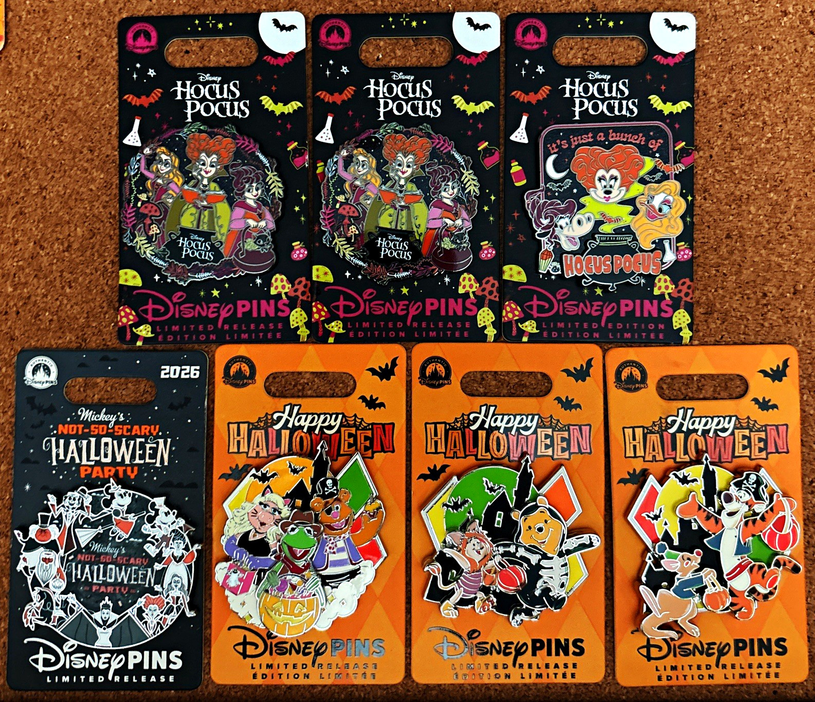 Lot of 53 Disney Halloween & Food/Wine LE/LR pins w/ Lanyards etc