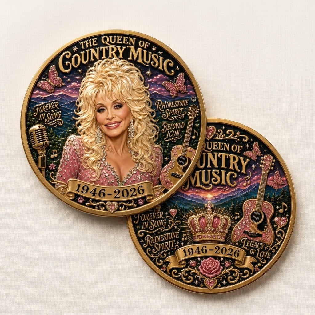 Dolly Parton Queen of Country Music Coin Tribute Challenge Coin 1946-2026 Gift