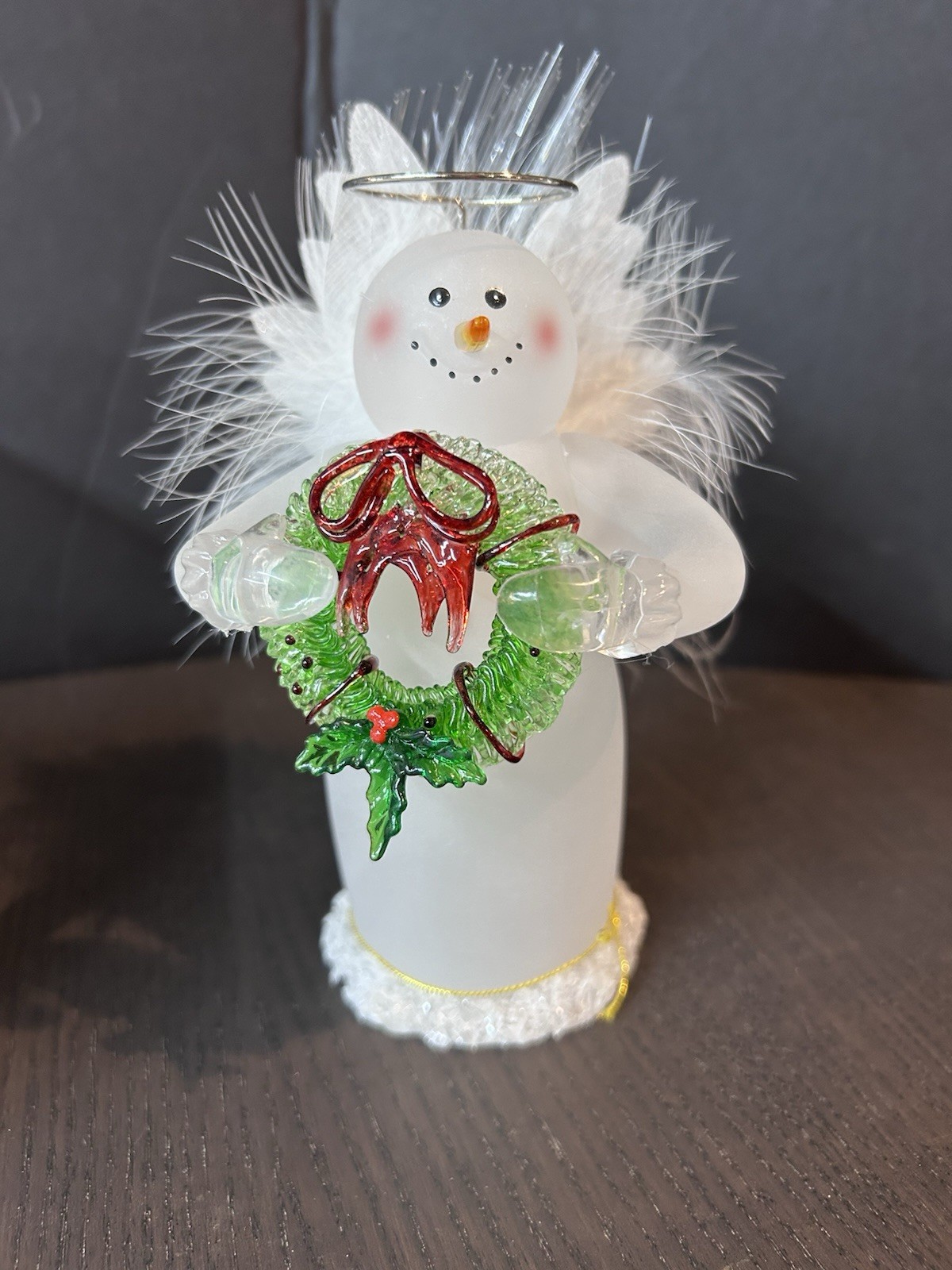 VTG JC Penney Home Collection Acrylic Snowman w/ Wreath Christmas Lights Up