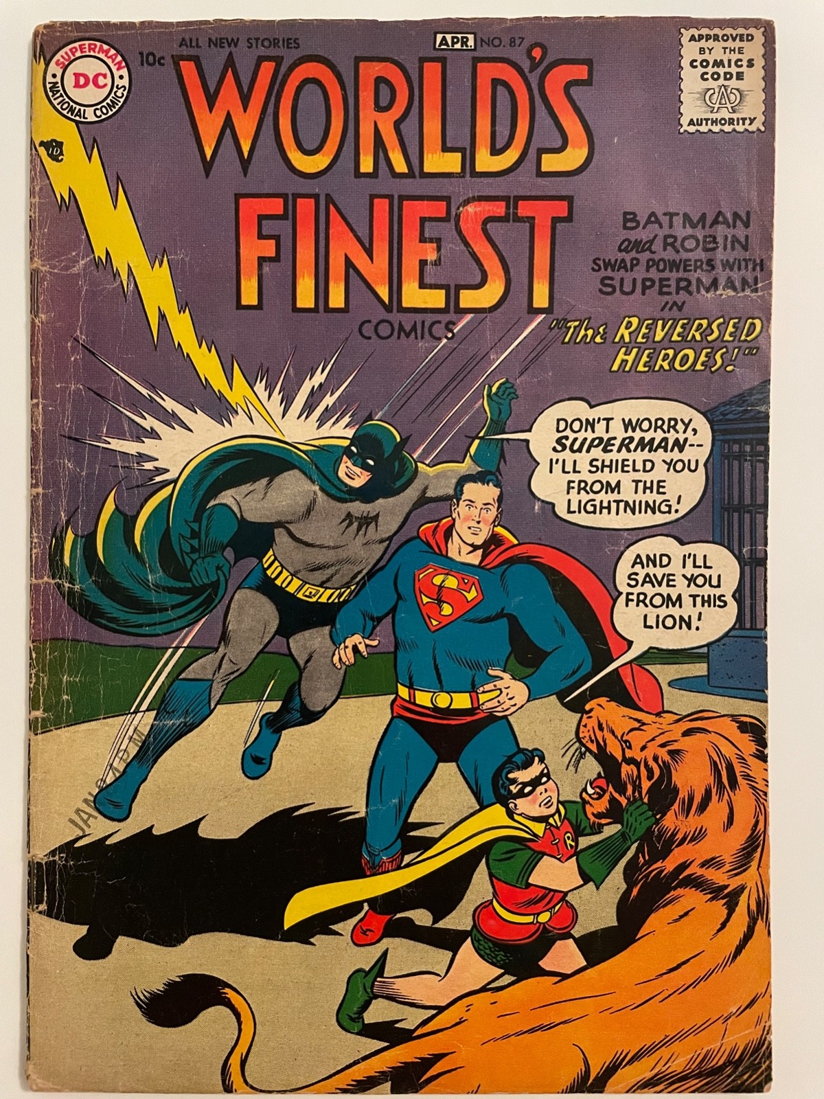 WORLD'S FINEST #87 (1957) - early Silver Age comic est G to G+  (2.0-2.5)