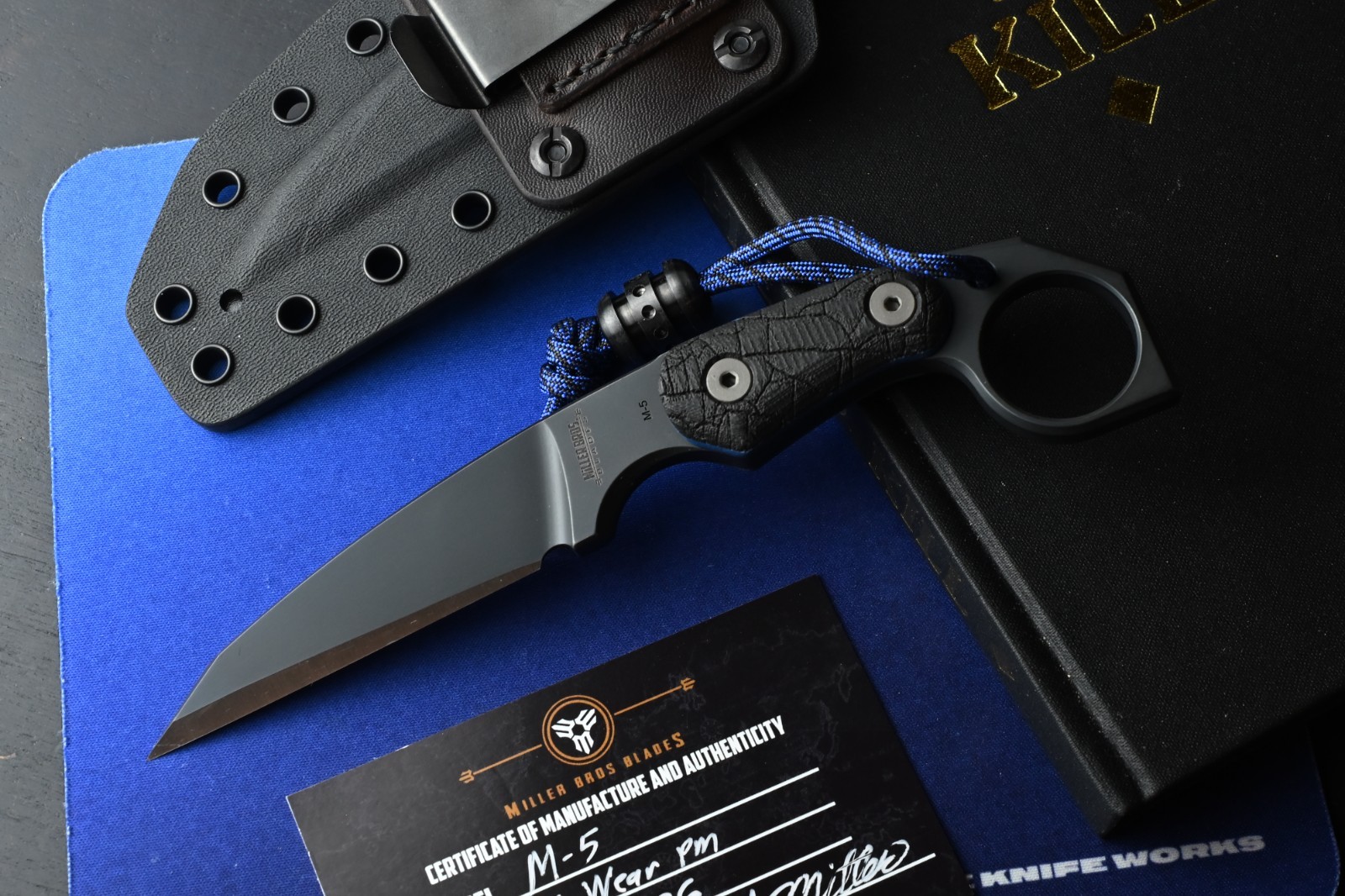 RARE++ Miller Bros Custom Blades Black M-5 Black Sheath COA w/ Droid Bead