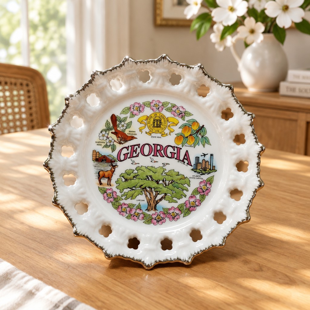 Vintage Georgia State Souvenir Collector Plate - 8\