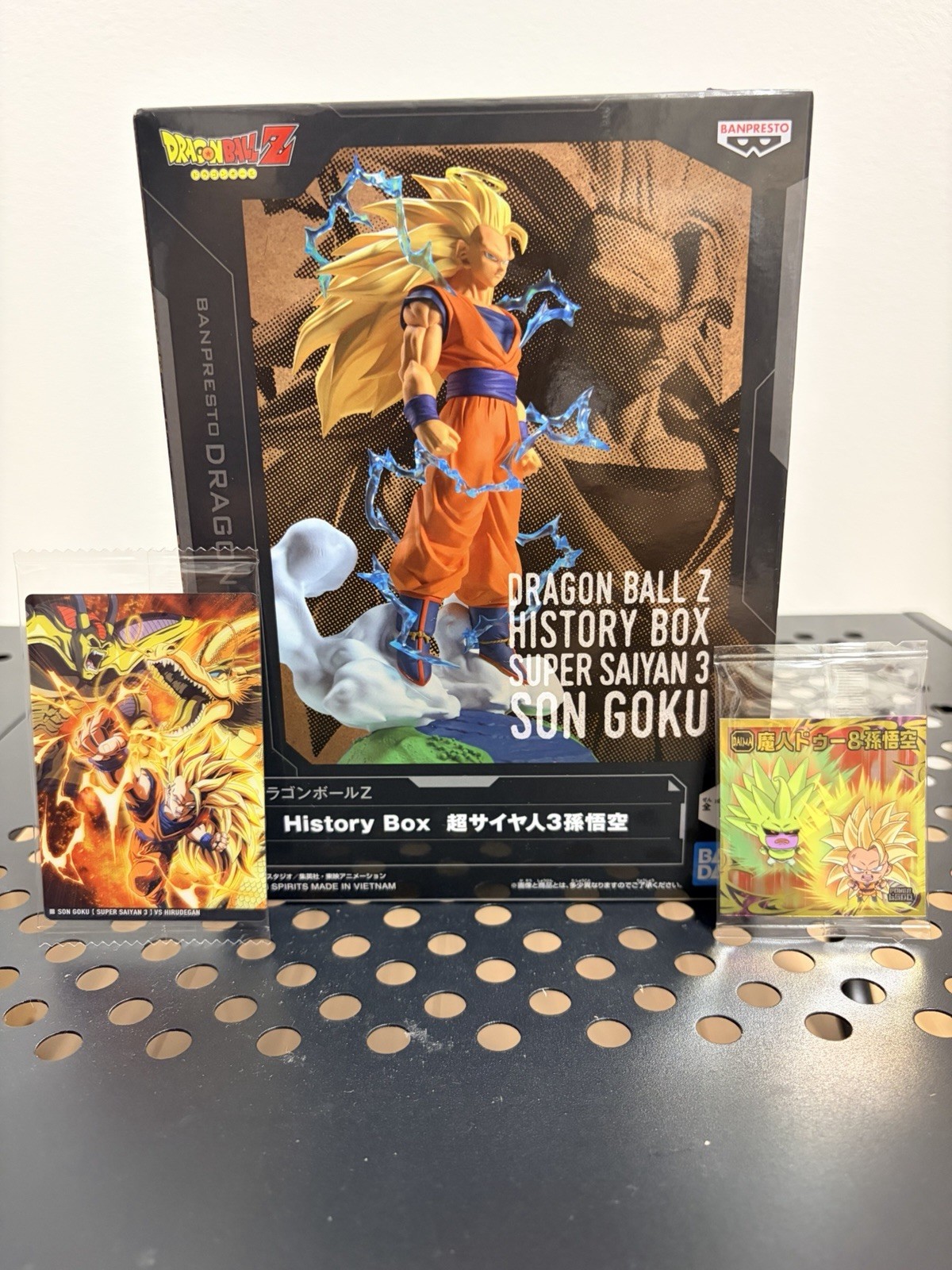 Dragon Ball Z History Box Super Saiyan 3 Son Goku Figure Japan New + Bonus Cards