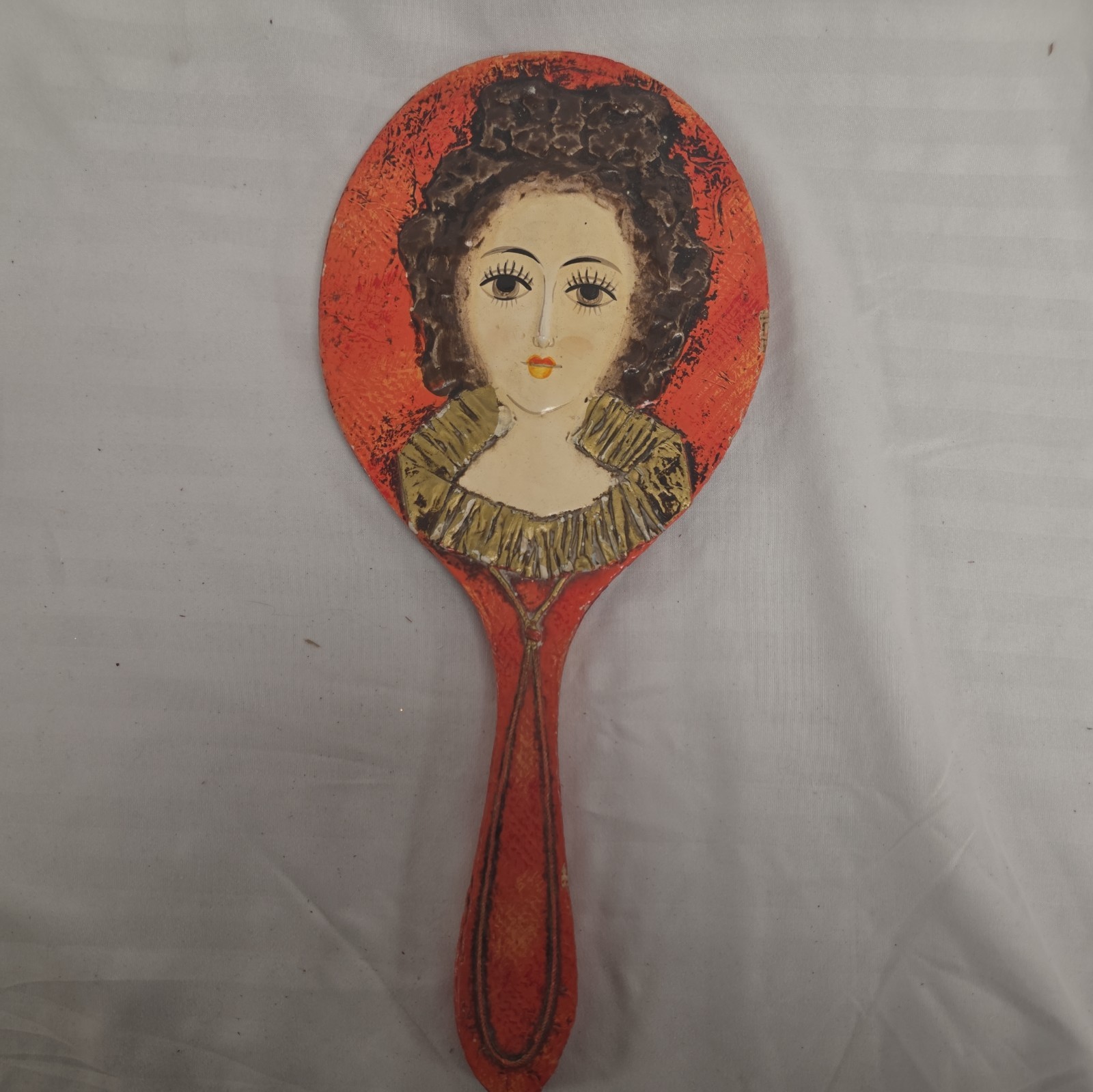 Vintage Hand Painted Face Mirror 1960’s