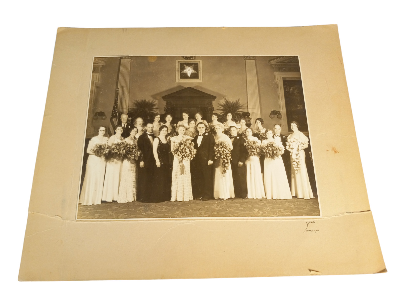 Vintsge 1930\'s B&W Photo of Wedding / Ceremony / Government Building? 9\