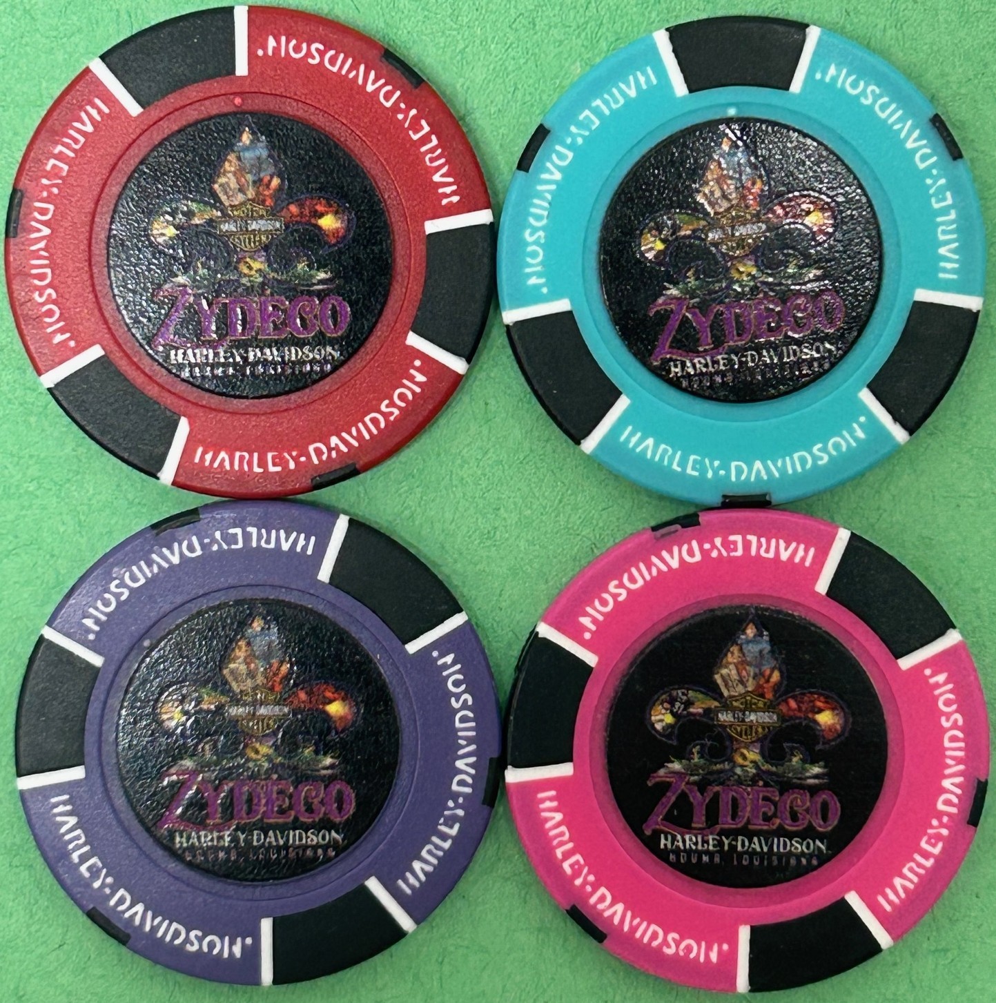 Harley Davidson Full Color Poker Chip Zydeco HD in Houma Louisiana CLOSED Pick 1