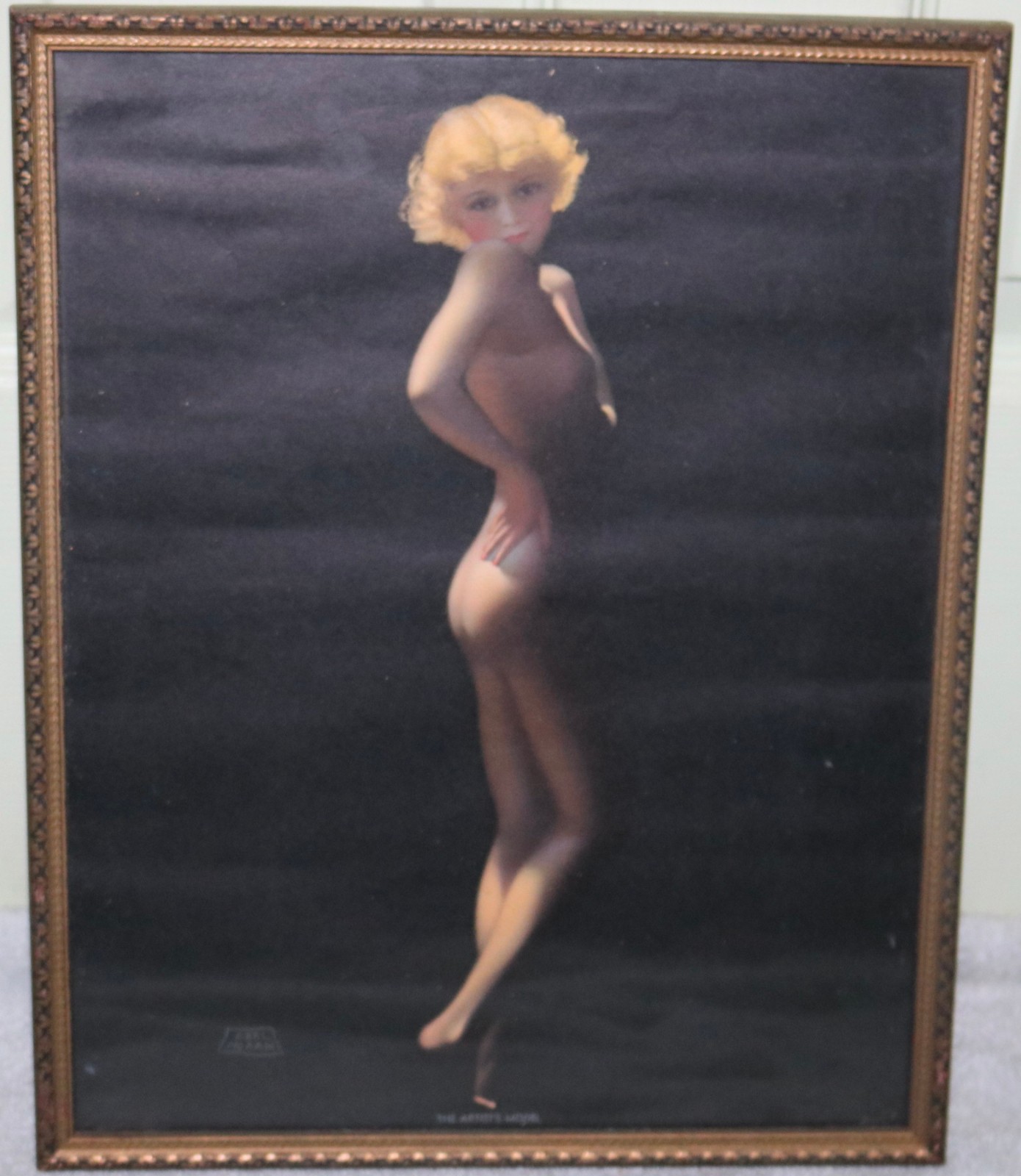 VINTAGE EARL MORAN LARGE COLOR LITHO PINUP 