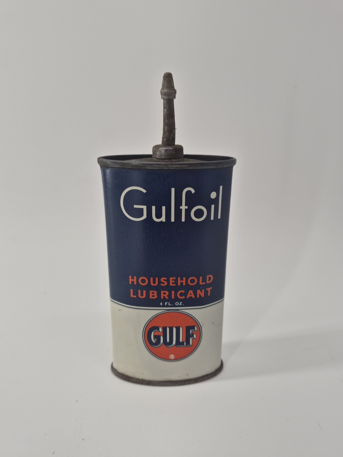 Gulf Gulfoil Handy Oiler Household Lubricant Oil Can 4oz Vintage