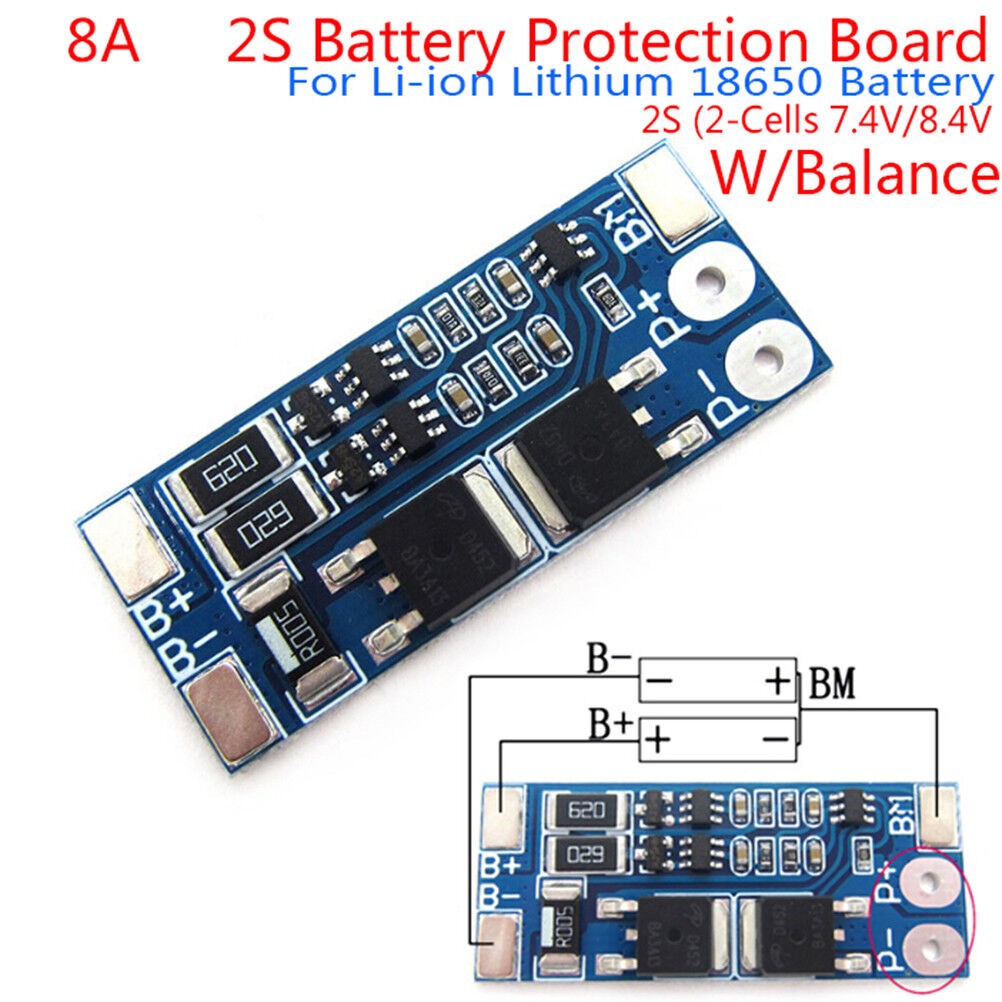 2S 8A 7.4V balance 18650 Li-ion Lithium Battery BMS charger protection board _z8