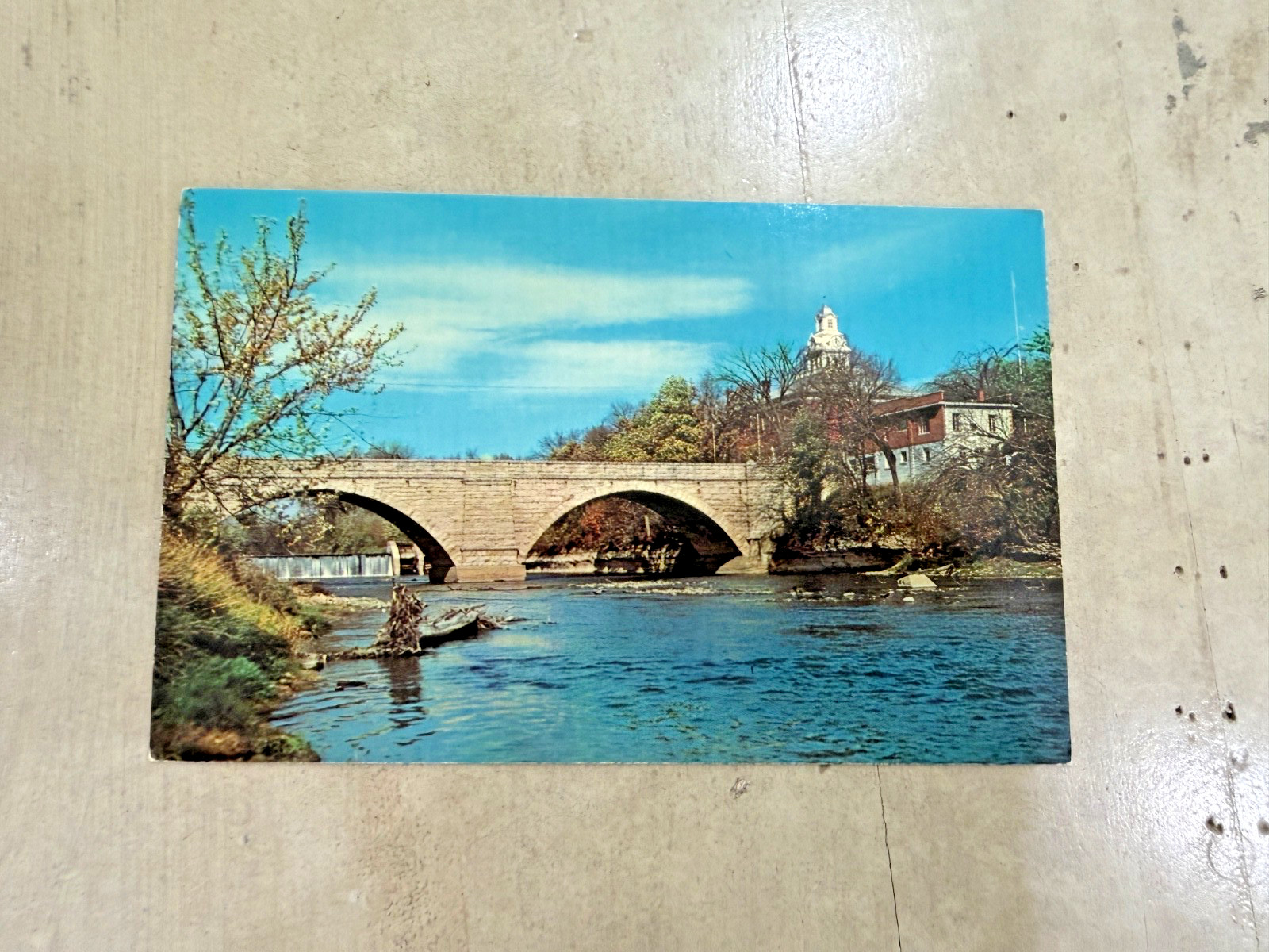 World's Largest Keystone Bridge Elkader Iowa Postcard 1975