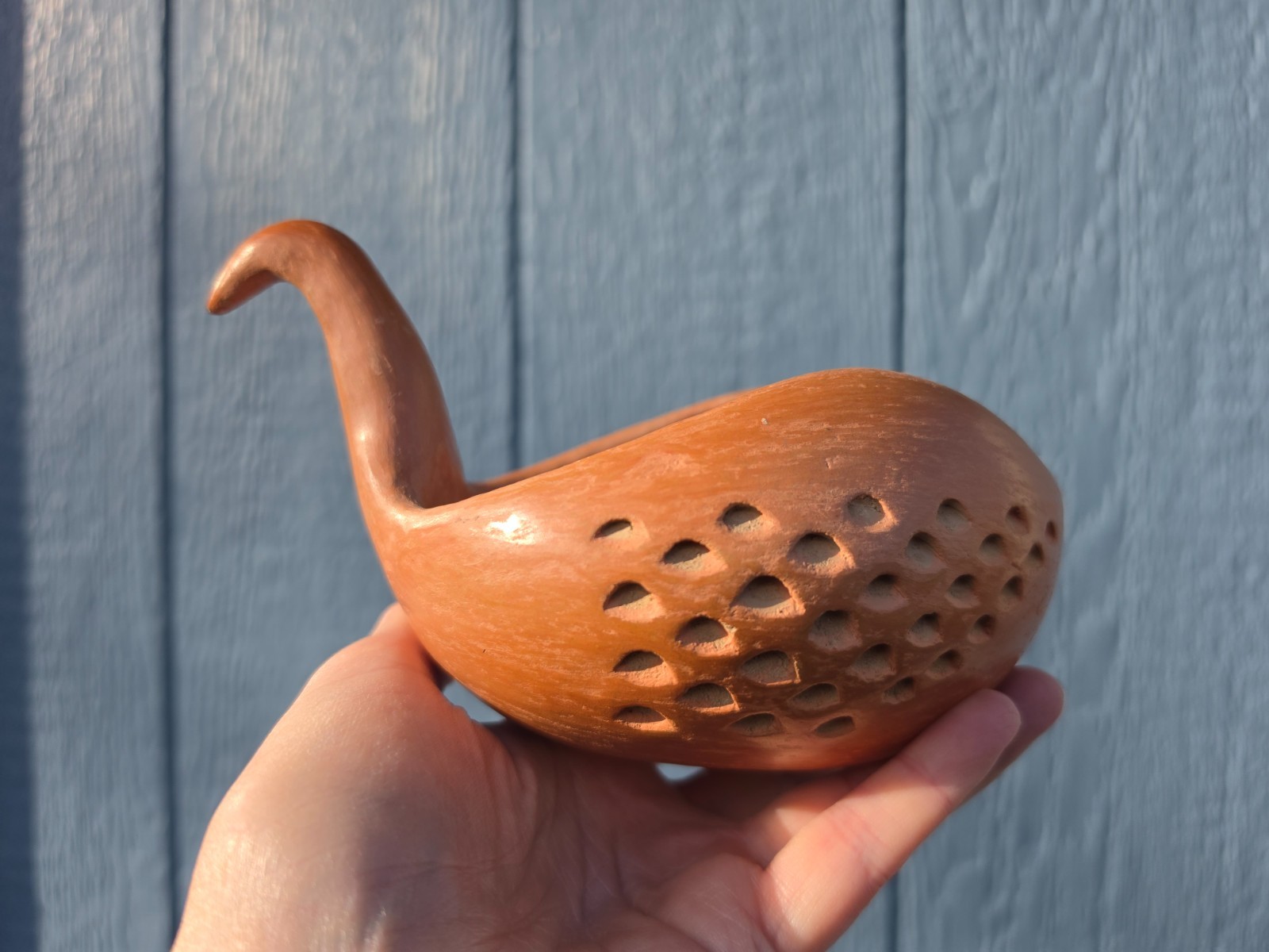 RARE Vintage Hopi Pottery  Corrugated Bird Effigy Olita Tootsie 7
