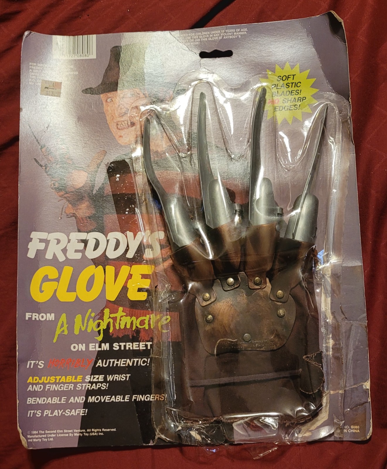 \'84 Orig FREDDY\'S GLOVE Nightmare on Elm Street Damaged Package 