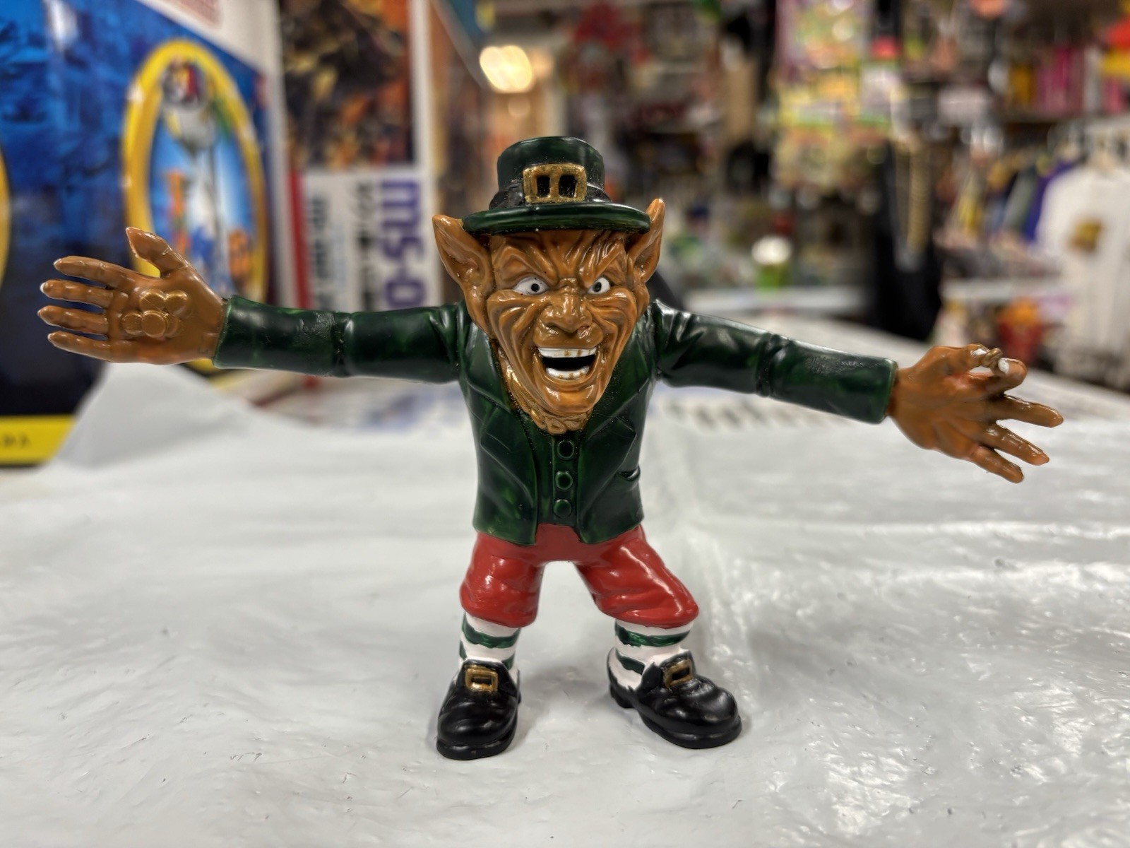 Vintage 1993 Leprechaun Movie Promo Bendy Figure Vidmark VHS Warwick Davis Rare
