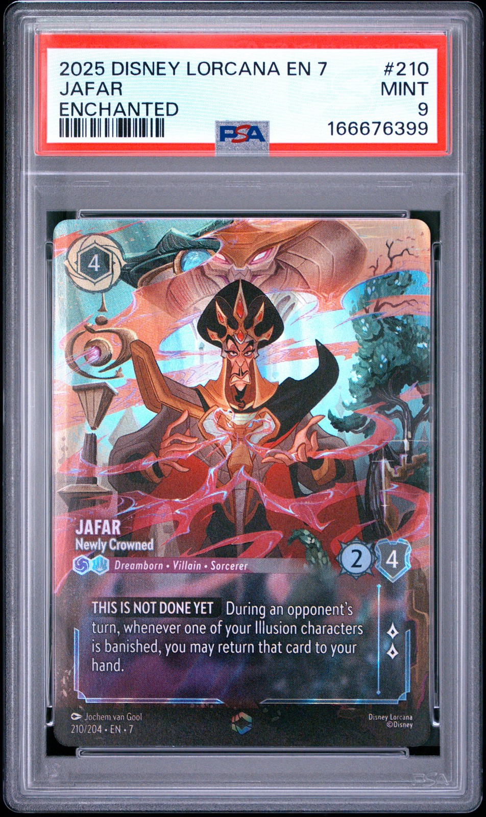2025 DISNEY LORCANA EN 7-ARCHAZIA\'S ISLAND ENCHANTED JAFAR - NEWLY CROWNED PSA 9