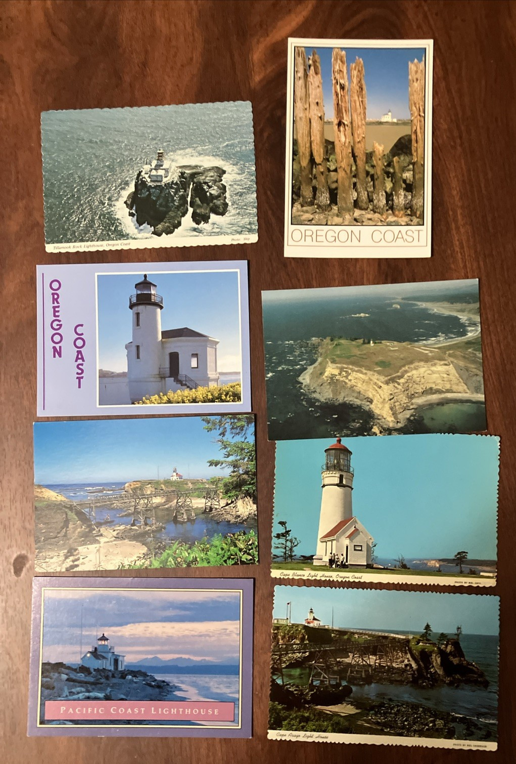 8 Oregon Coast Pacific Ocean Lighthouses Nautical Postcard Lot AD