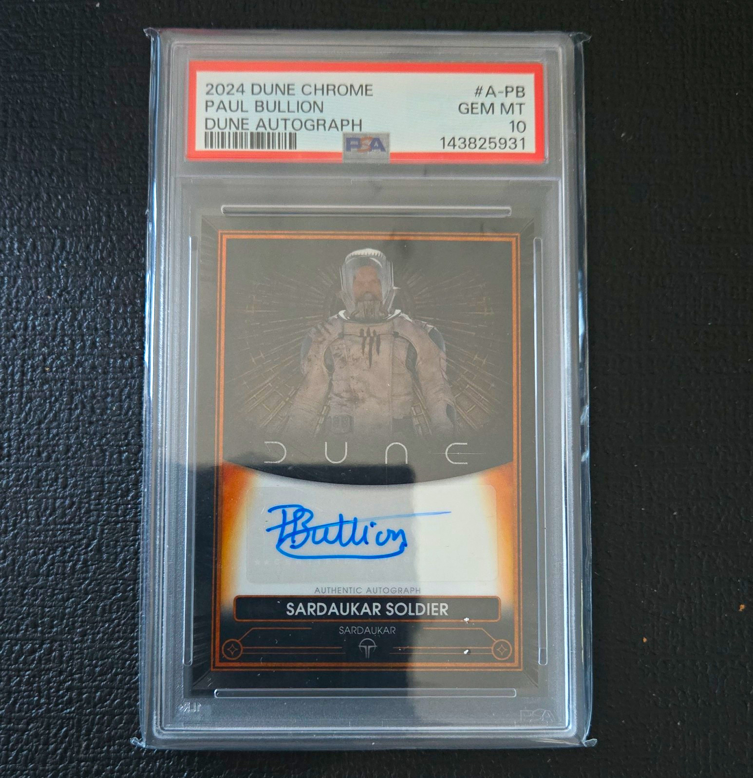 2024 Topps Dune Chrome Paul Bullion Autograph A-PB Sardaukar Soldier PSA 10