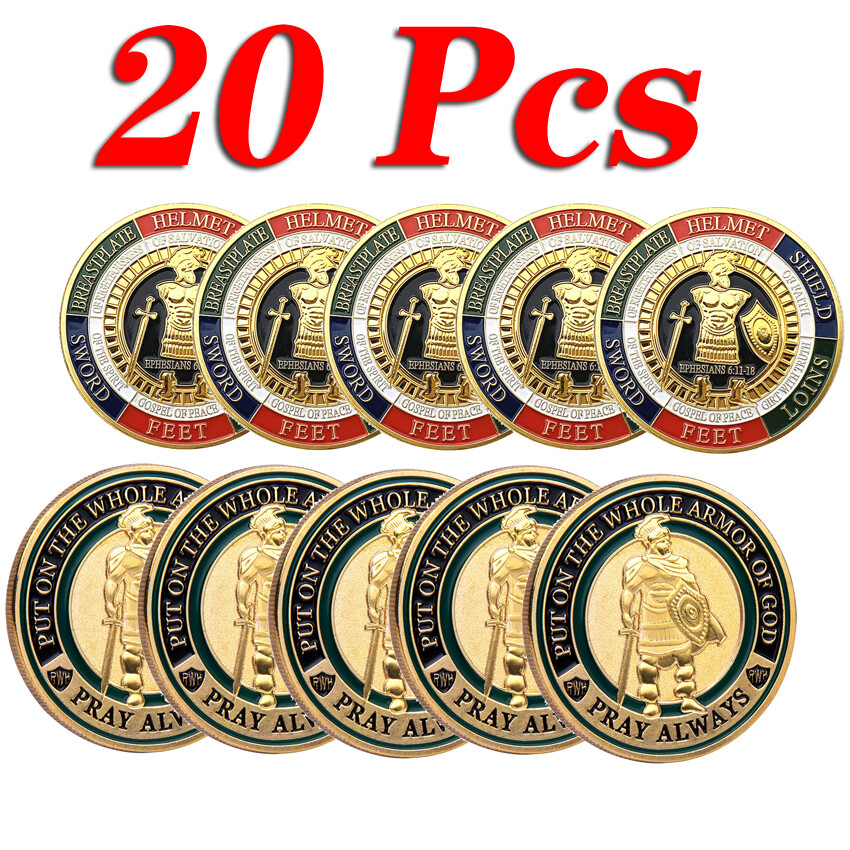 20 PCS Put On the Whole Armor Of God Collection Commemorative Challenge Coin