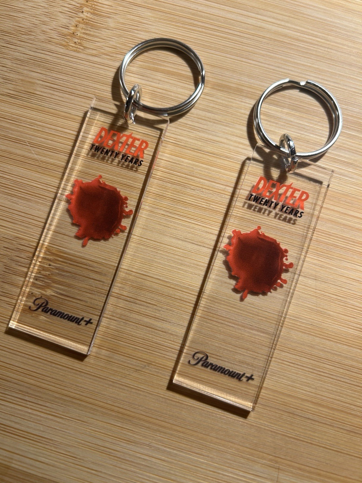 Dexter Resurrection Blood Slide Keychain NYCC Set Of TWO Collectibles
