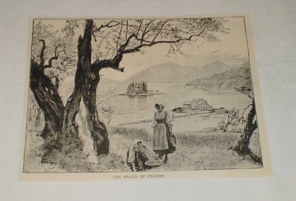 1893 magazine engraving ~ ISLAND OF ULYSSES, Greece