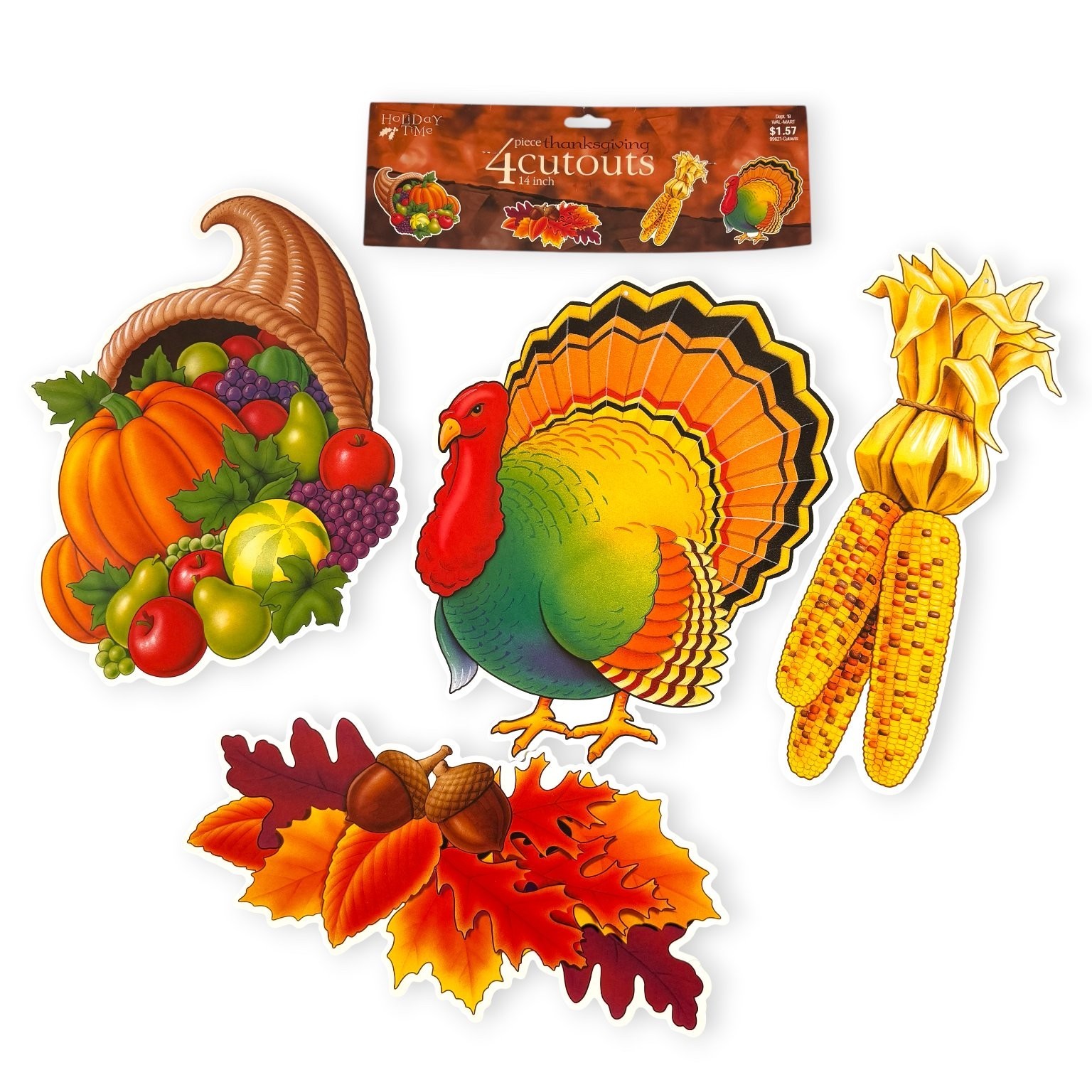 Beistle Thanksgiving Wall Cutouts 4pc Set Fall Harvest Decor 12.5\